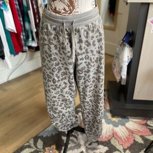 Gray Leopard Print Joggers